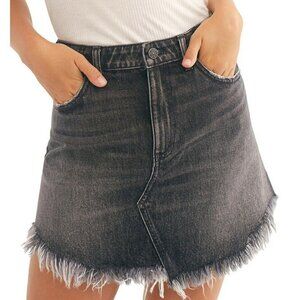 Free People Maverick Jean Skirt - Dark Grey